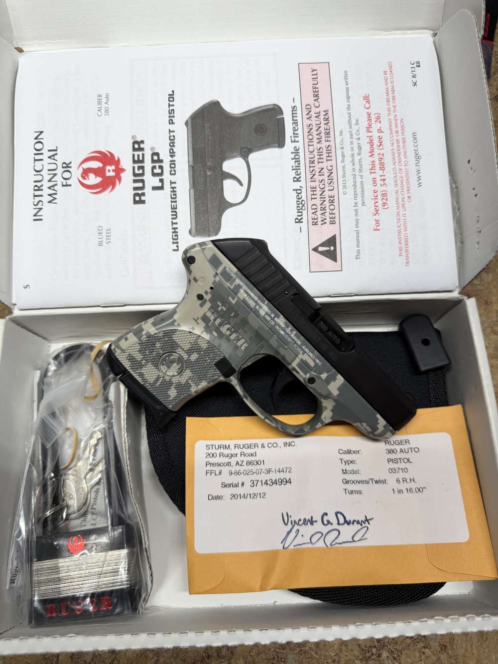 RUGER LCP ARMY .380 ACP HIGH POLISH BLUE NEW in box bought in 2014-img-9