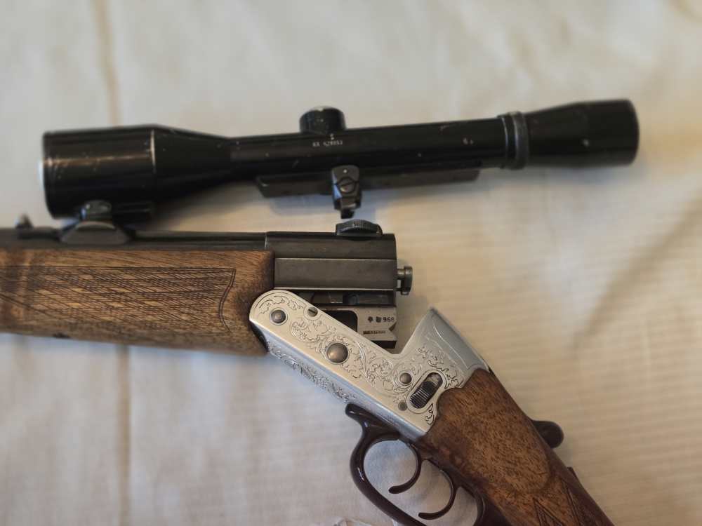 HEYM O/U Rifle/Shotgun Combo, .222 REM MAG 16/70ga, Engraved, Scope-img-12
