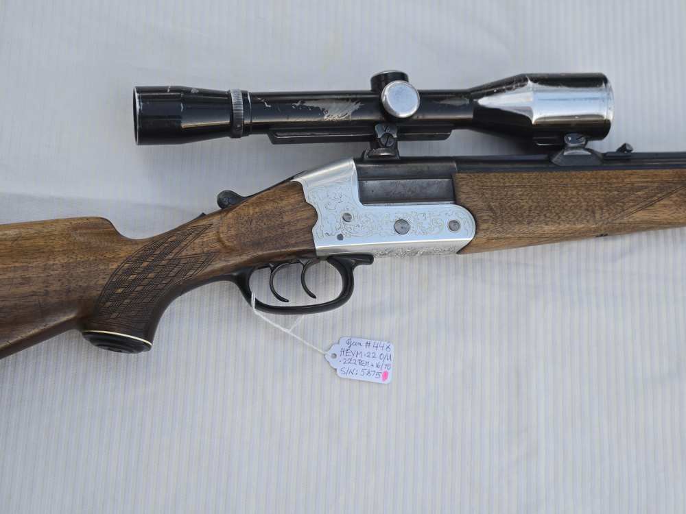 HEYM O/U Rifle/Shotgun Combo, .222 REM MAG 16/70ga, Engraved, Scope-img-3