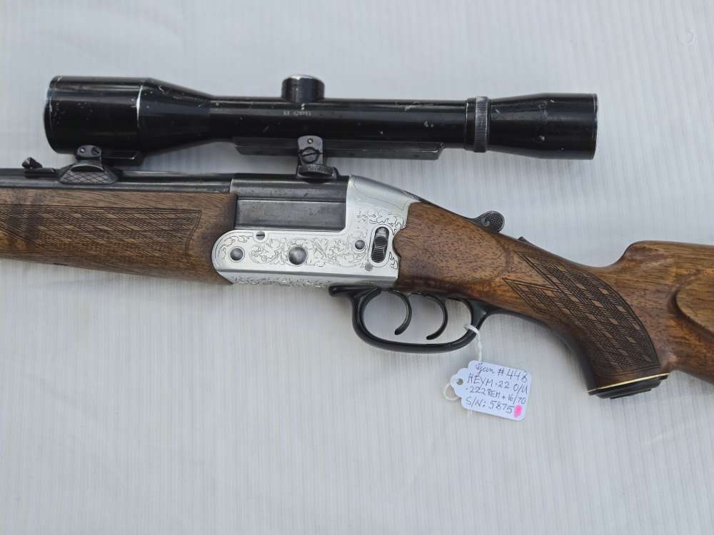 HEYM O/U Rifle/Shotgun Combo, .222 REM MAG 16/70ga, Engraved, Scope-img-11