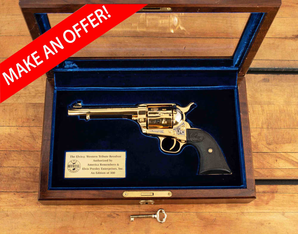 Colt Cowboy SA, Elvis Presley Western Tribute .45Colt – MINT, 24k, CASE-img-0