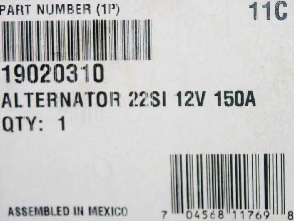 DelcoRemy Alternator 22SI HP 12V 150A #19020310 Cummins N14 Diesel J180 Mnt-img-2