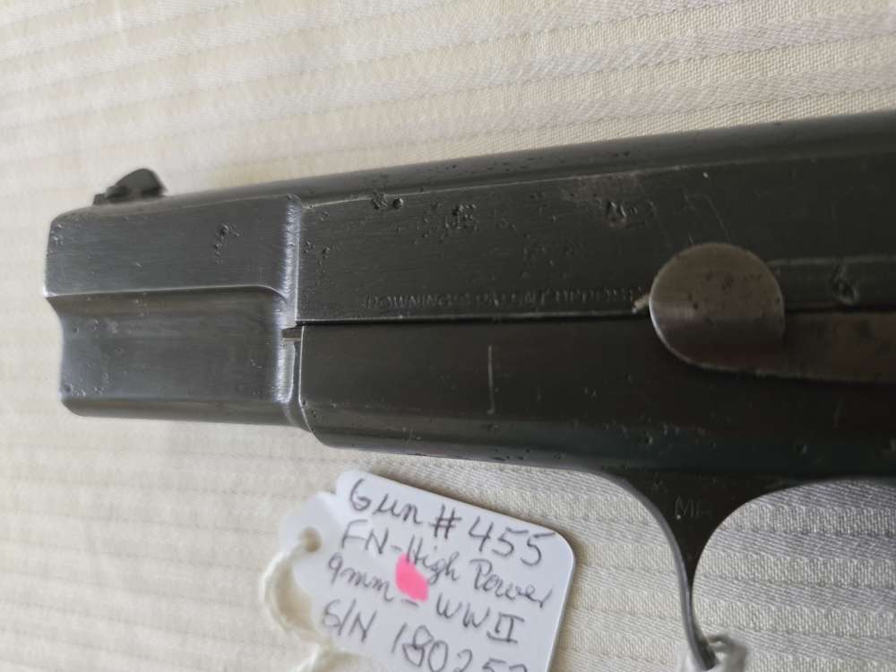 Early WWII FN High-Power Pistol, 9mm, Tangent Sight, Original Barrel-img-5