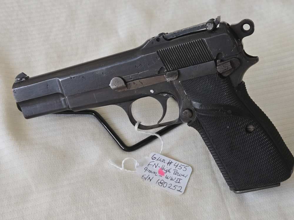Early WWII FN High-Power Pistol, 9mm, Tangent Sight, Original Barrel-img-0