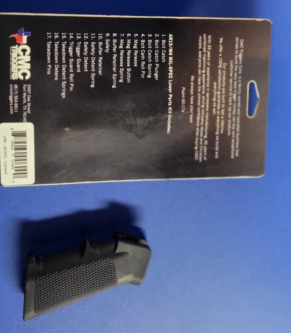 CMC AR15 CURVED 3.5lb TRIGGER SINGLE STAGE LPK LOWER PARTS A2 GRIP-img-2