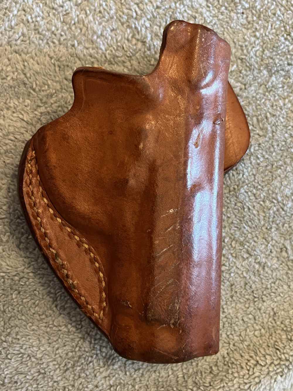 VINTAGE DeSANTIS No. 75 LEATHER  HOLSTER, FOR SMALL FRAME AUTO-img-0