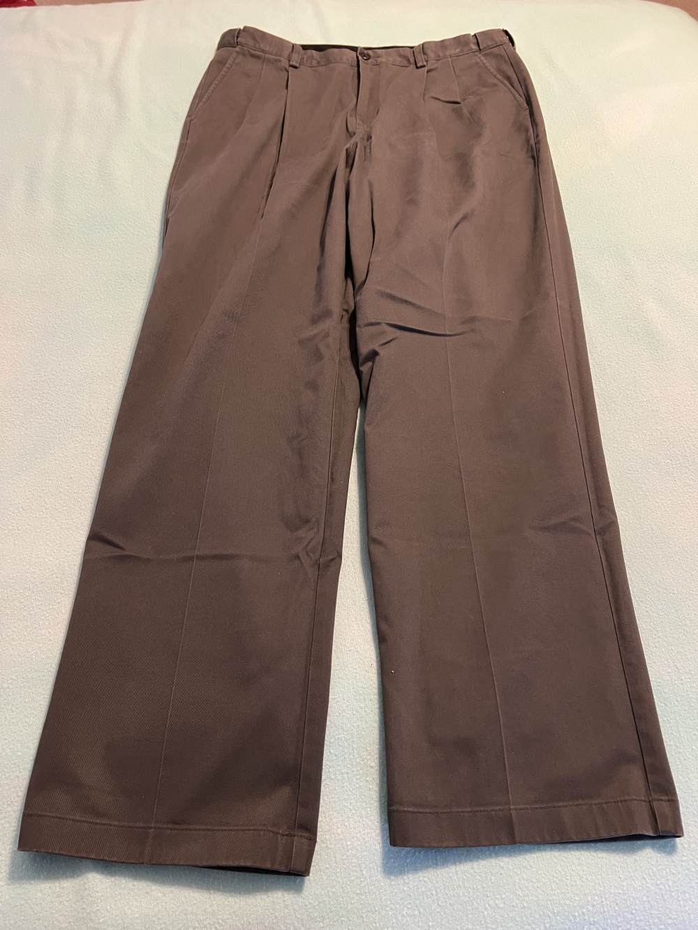 LL Bean Men's Double L Chinos Trousers Natural Fit 37/34 Pleated-Lot of 8.-img-0