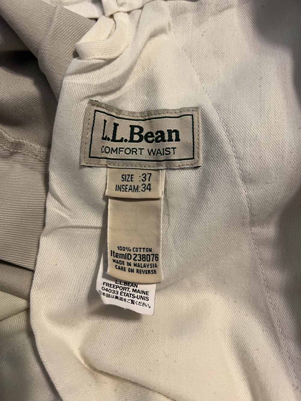 LL Bean Men's Double L Chinos Trousers Natural Fit 37/34 Pleated-Lot of 8.-img-5