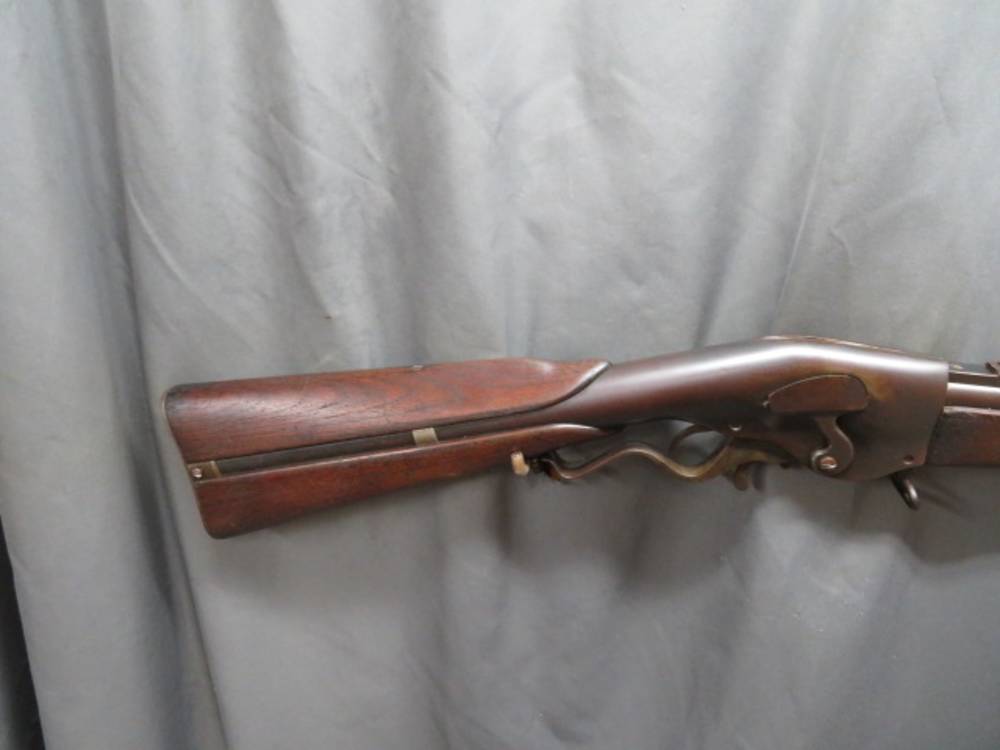 ANTIQUE EVANS NEW MODEL LEVER ACTION SPORTING RIFLE-28 SHOT MAGAZINE-RARE-img-1