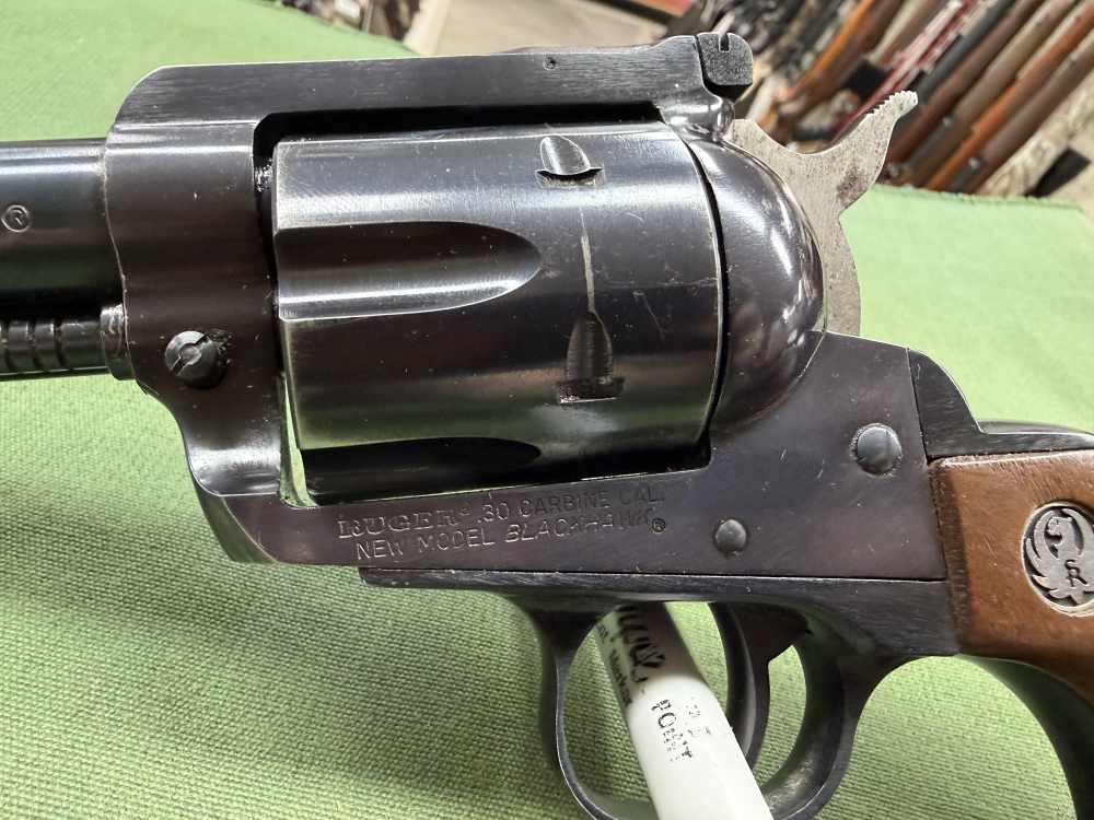 Ruger Blackhawk 30 carbine 7.5in blued wood grips 1973 -img-4