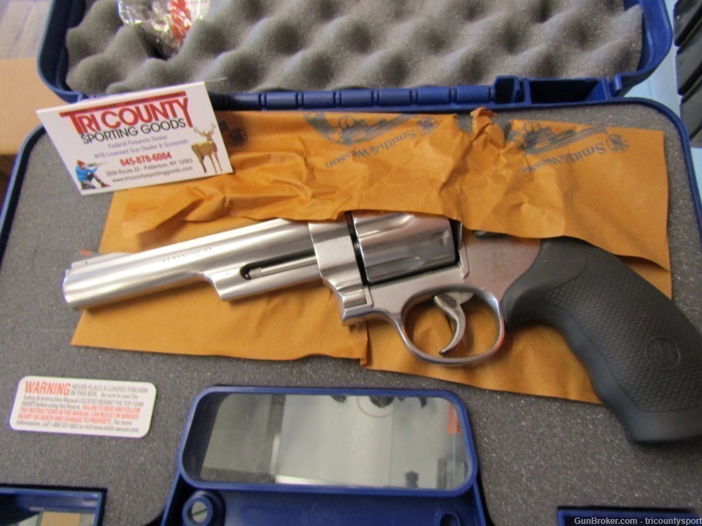Smith & Wesson 163606 Model 629 44 Rem Mag or 44 S&W Spl Stainless Steel 6"-img-1