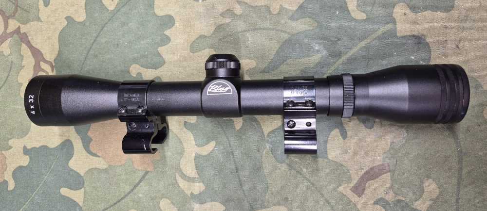 Blazer 4x32 scope with weaver see through rings fits grooved receiver nice-img-1