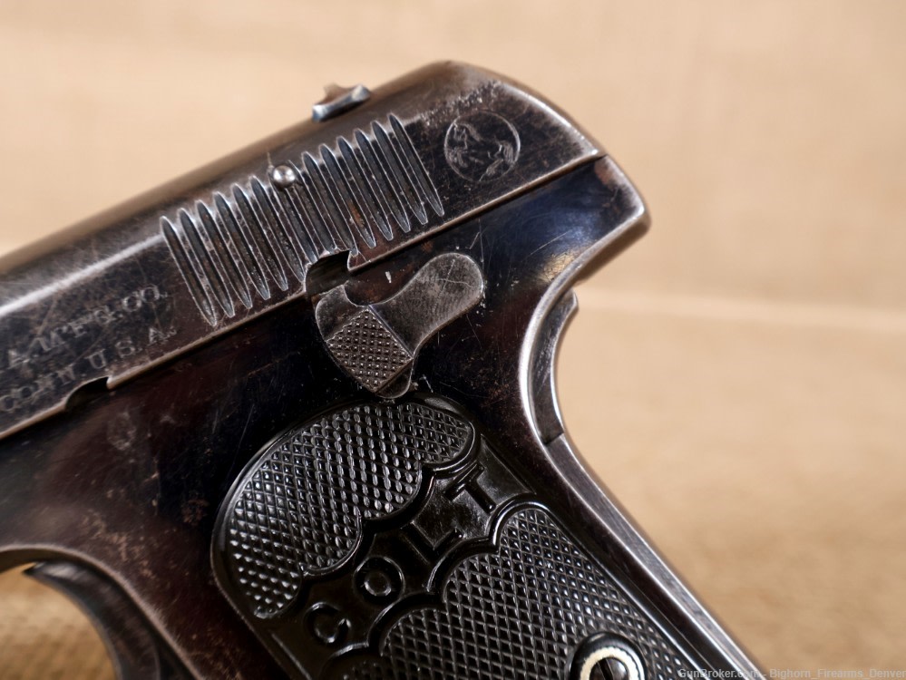 Colt, Model 1903 Hammerless .32 Auto 4" Pocket Pistol Early Model Mfg. 1905-img-4