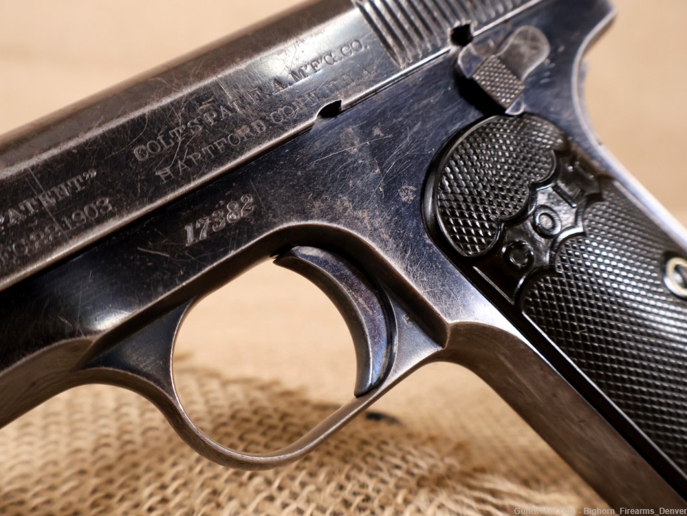 Colt, Model 1903 Hammerless .32 Auto 4" Pocket Pistol Early Model Mfg. 1905-img-21