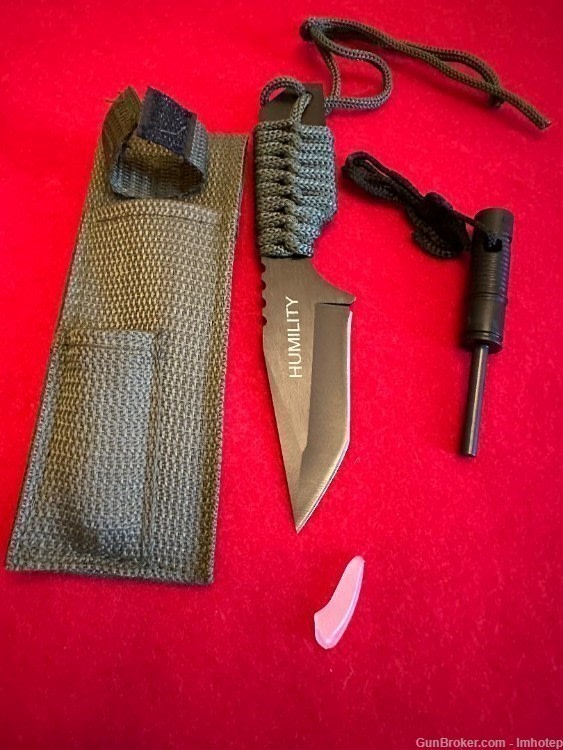 Stainless Hunting Knife Flint Fire Starter -img-0