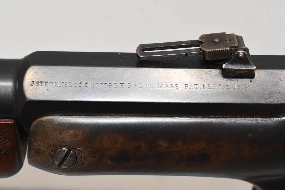 Antique J Stevens Single Shot Tip Up Rifle 44 Cal Centerfire 26" READ-img-23