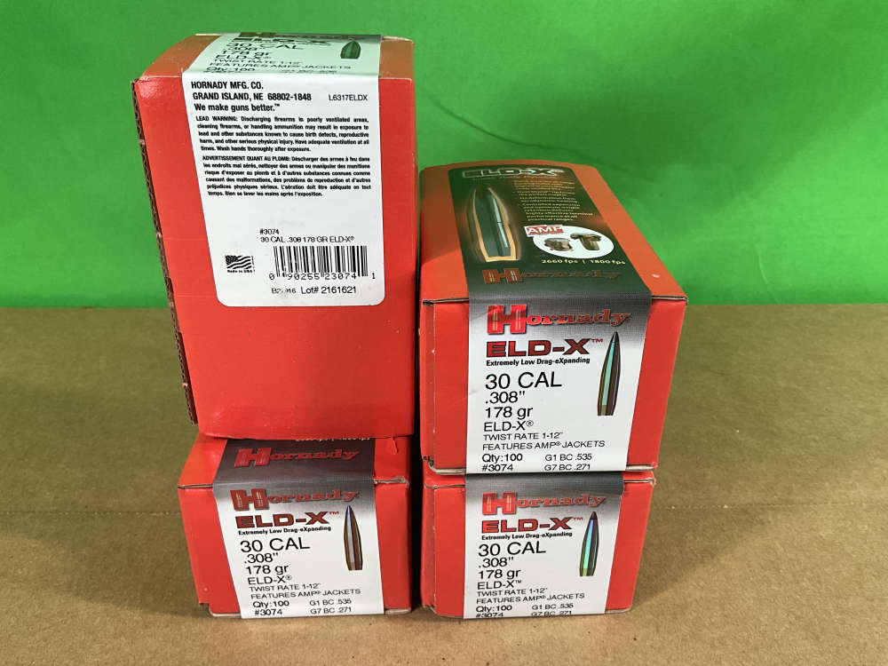 400ct Lot Hornady ELD-X .30 cal .308 178gr Projectiles 400 Piece Lot-img-1