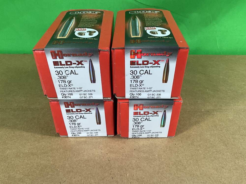 400ct Lot Hornady ELD-X .30 cal .308 178gr Projectiles 400 Piece Lot-img-0