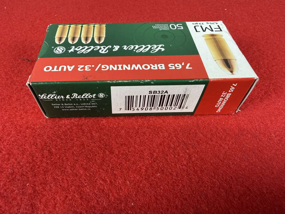 Sellier & Bellot 7.65 Browning / .32 Auto FMJ – 300 Rounds-img-3