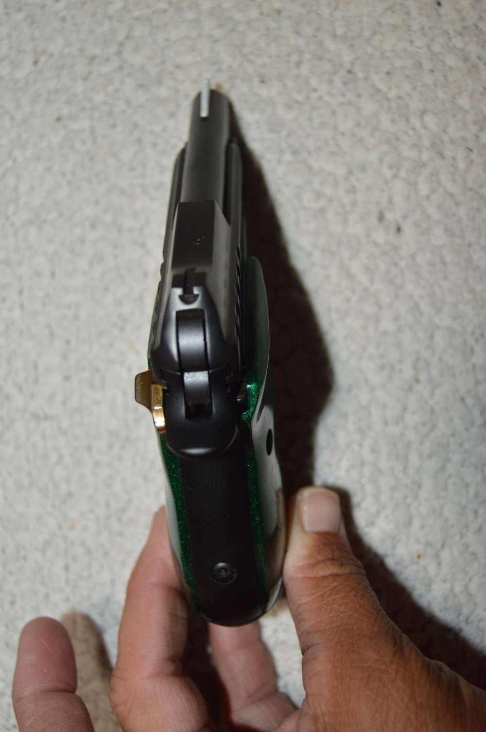 GOOD Older Vintage Taurus PT-22 2 Mags Upgrades Green Grip Gold Accents -img-11
