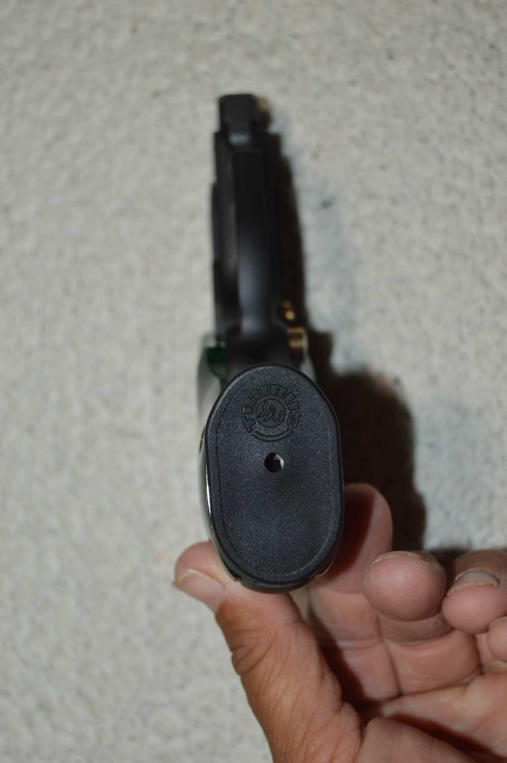 GOOD Older Vintage Taurus PT-22 2 Mags Upgrades Green Grip Gold Accents -img-12