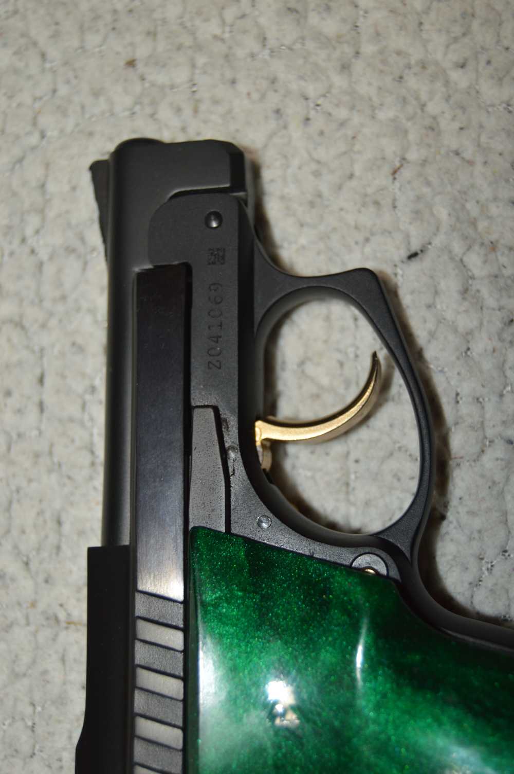 GOOD Older Vintage Taurus PT-22 2 Mags Upgrades Green Grip Gold Accents -img-5
