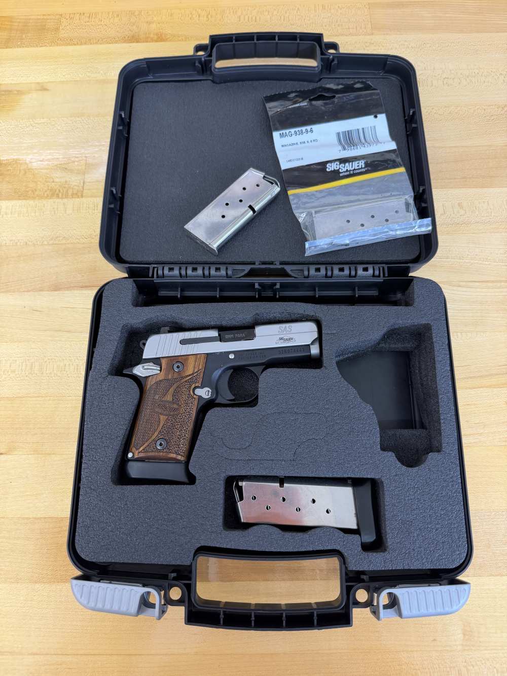 Used Sig Sauer P238 SAS Custom Shop 9mm Pistol w/ 4 magazines-img-0