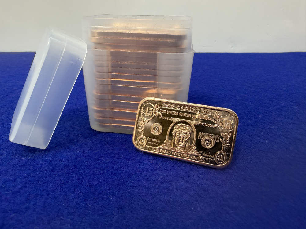 (20) Tump 45$ BANKNOTE -Very Collectable- PURE COPPER Full Tube *20 Ounces*-img-0