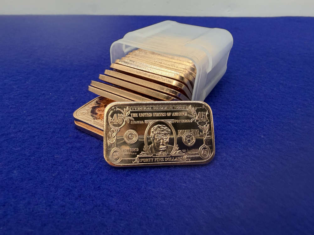 (20) Tump 45$ BANKNOTE -Very Collectable- PURE COPPER Full Tube *20 Ounces*-img-3