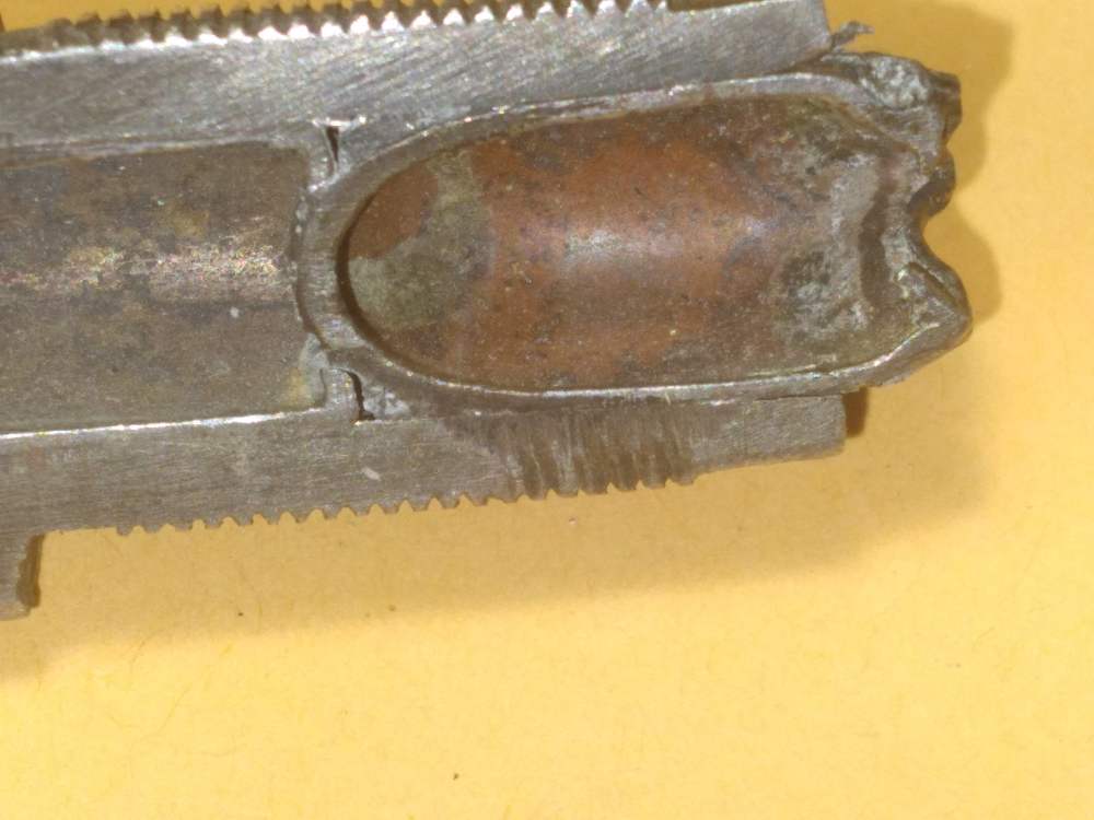  SIDE CUT COLT REVOLVER BARREL DISPLAY WITH 9 (?)  STUCK BULLETS p-1109  -img-12