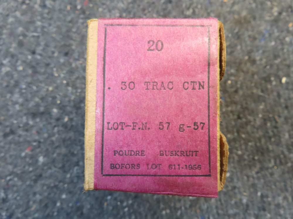 Sealed Box of .30-06 Tracer Ammo - FN Made - 1957 Dated - 20 RDs - Clean-img-1