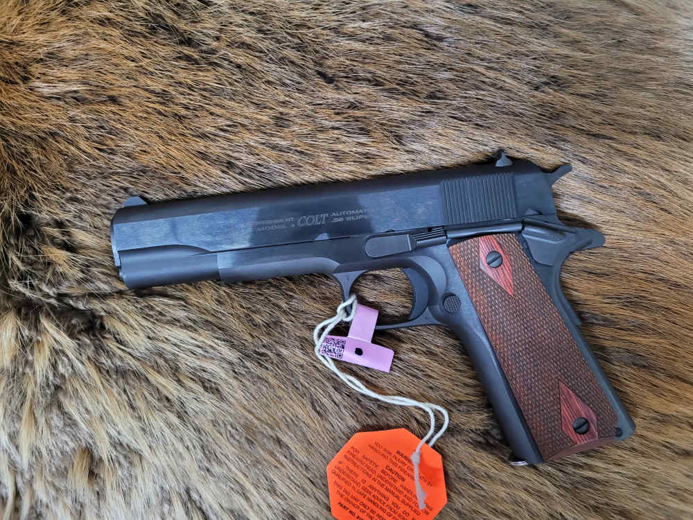 New Colt 1911 Government 38 Super 5" Blued -img-2