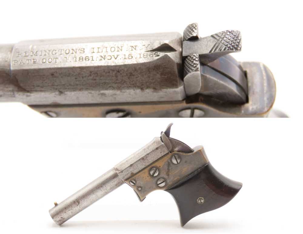 REMINGTON Antique SAW HANDLE No. 2 “Vest Pocket” .32 RF DERRINGER Pistol   -img-0