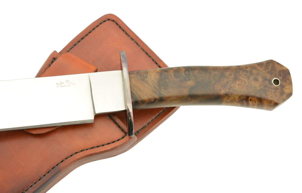 Custom Maker John Davis 10” Trail Bowie with Kraig Bergum Scabbard-img-0