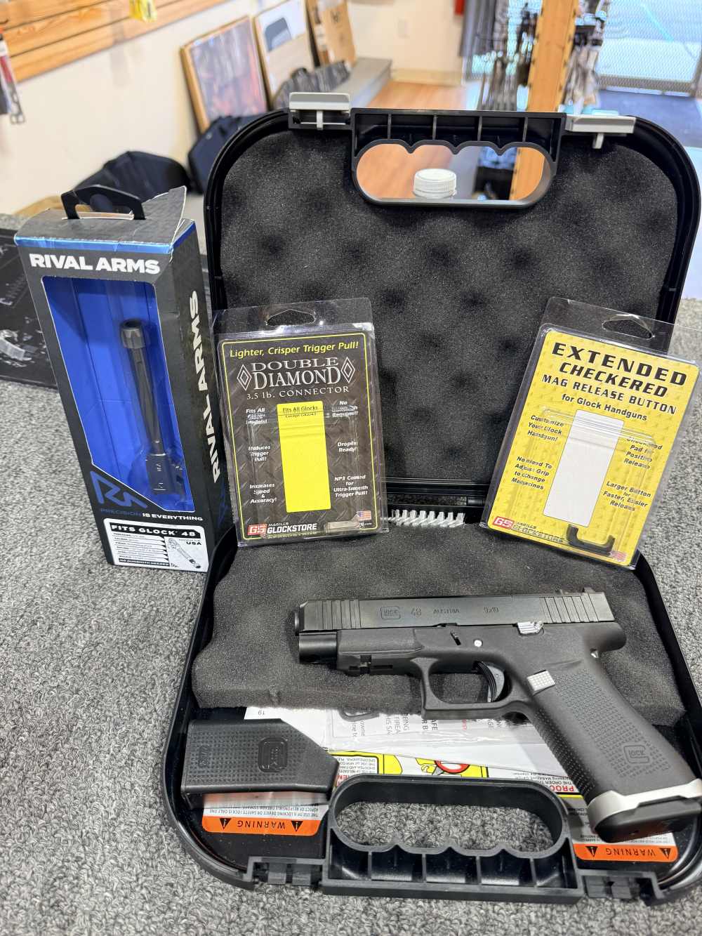 Glock 48 MOS 9mm – Gen5 Black – Used w/ Upgrades – Rival Arms Threaded Barr-img-0
