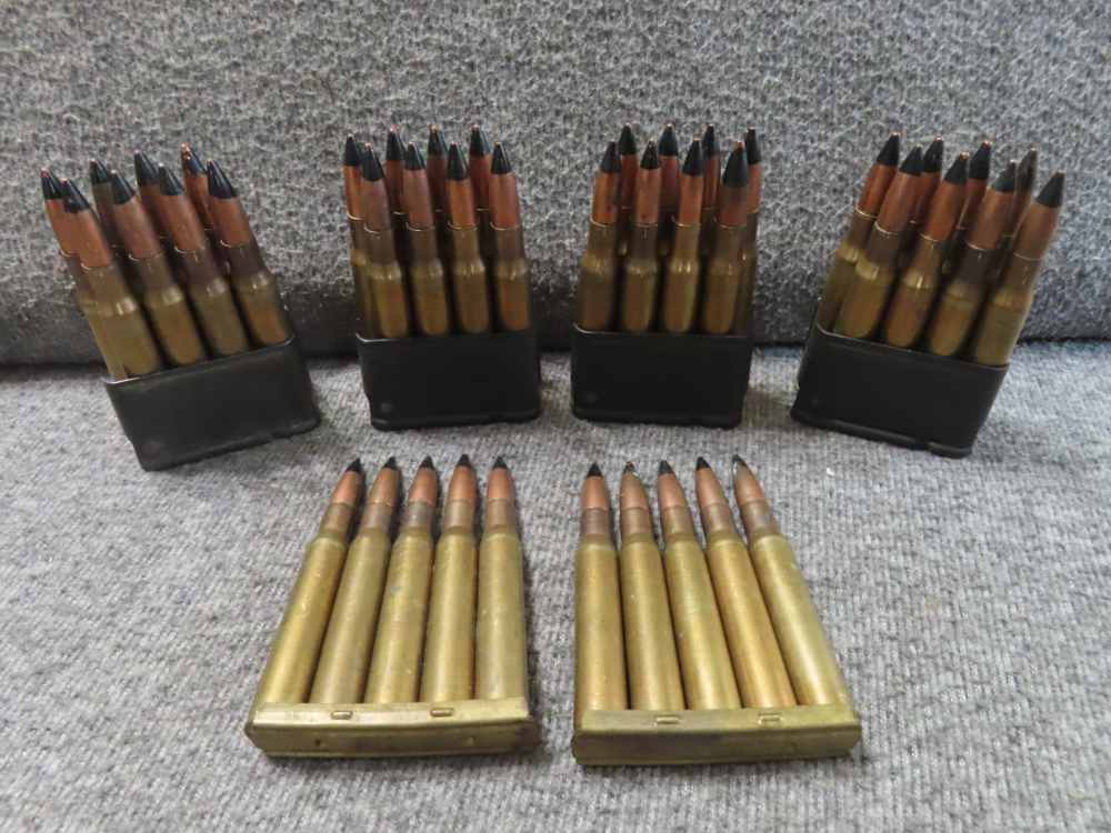 42 RDS USGI 30/06 AMROR PIERCING AMMO ON M1 GARAND en bloc & STRIPPER CLIPS-img-0