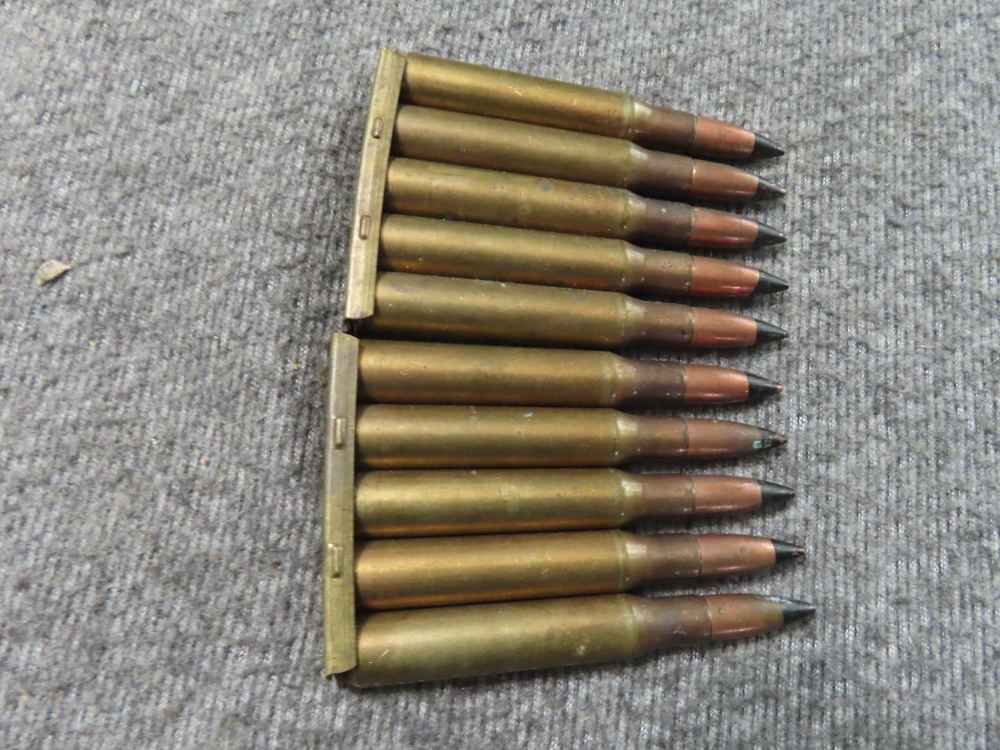 42 RDS USGI 30/06 AMROR PIERCING AMMO ON M1 GARAND en bloc & STRIPPER CLIPS-img-1