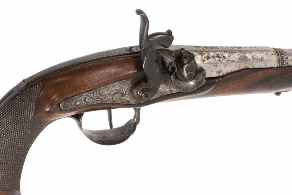 Antique European Percussion Pistol .62 Cal GOLD INLAY c.1800 16mm-img-6