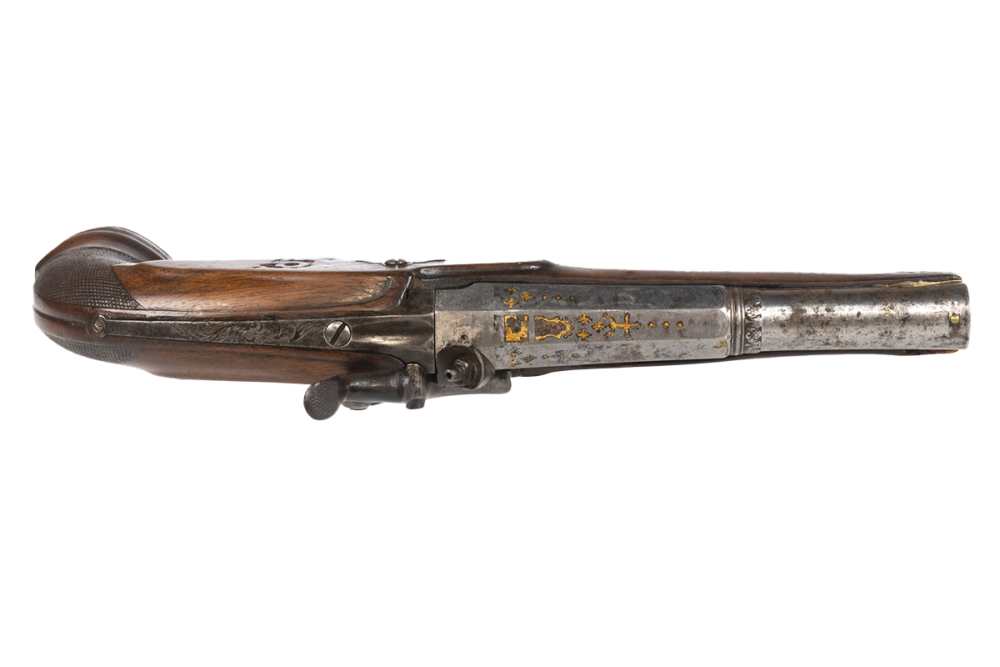 Antique European Percussion Pistol .62 Cal GOLD INLAY c.1800 16mm-img-3