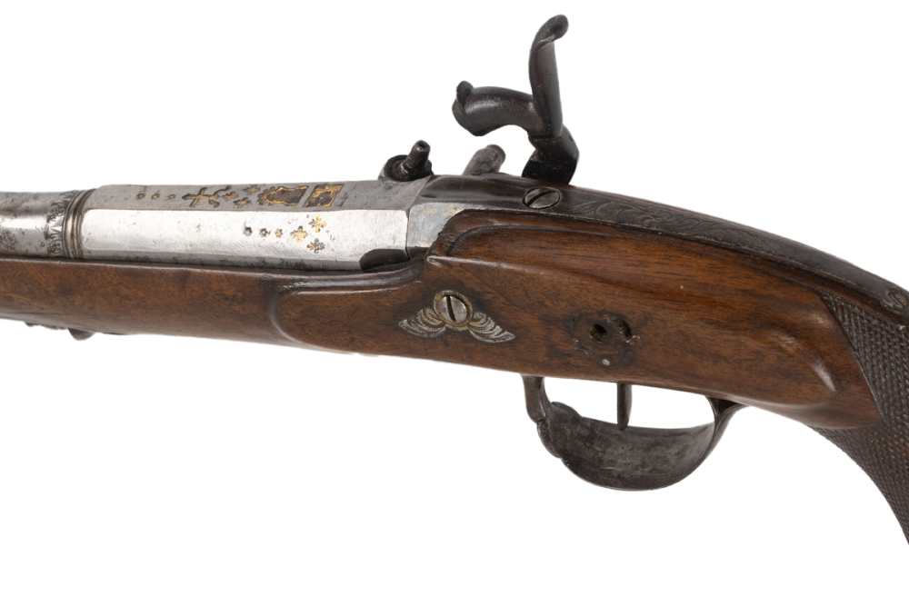 Antique European Percussion Pistol .62 Cal GOLD INLAY c.1800 16mm-img-7
