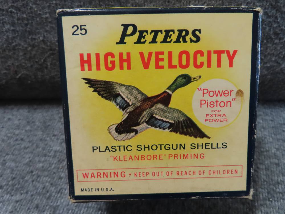 PETERS DUCK BOX of 25 Rds HIGH VELOCITY 20 GA SHOTGUN SHELLS-2 3/4" CHAMBER-img-0