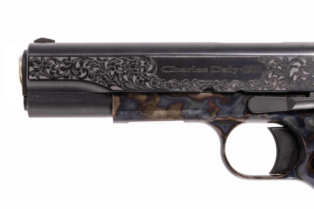 Charles Daly 1911 Engraved 45ACP Dury's #40519-img-3