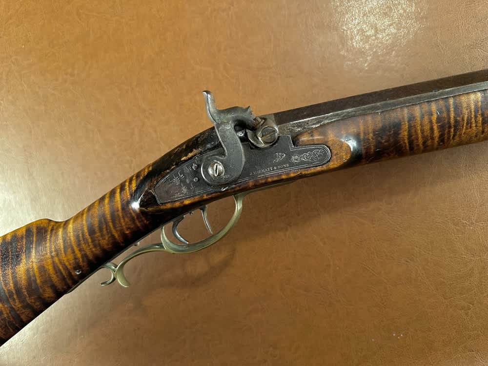 Large Heavy 1850's Hawken Style .50 Cal Percussion Fullstock Plains Rifle-img-0