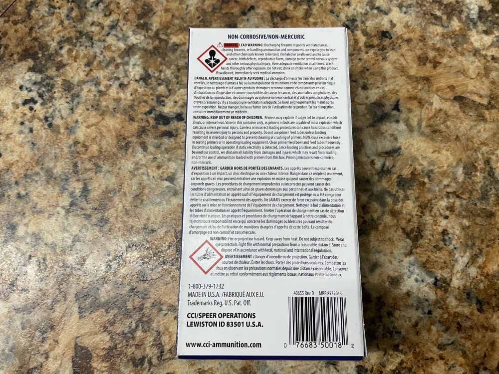 CCI Small Pistol Primers NO.550 QTY:1,0000-img-1