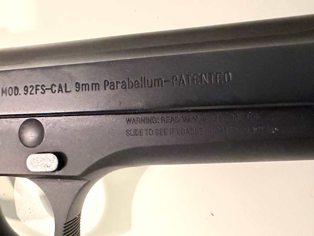 Beretta 92 FS 9mm Early Accokeek MD Straight Dust Cover Made in the USA -img-3