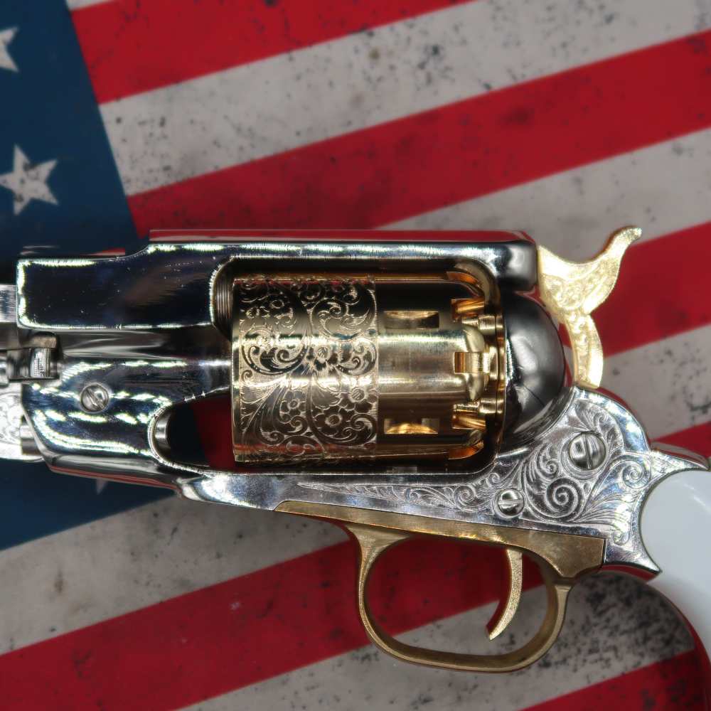 Pietta Remington 1858 Black Powder Revolver .44 Cal 8" General Custer-img-8