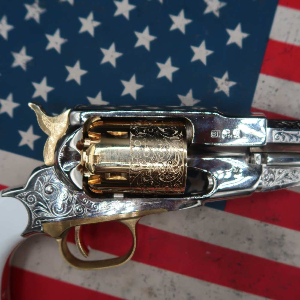 Pietta Remington 1858 Black Powder Revolver .44 Cal 8" General Custer-img-2