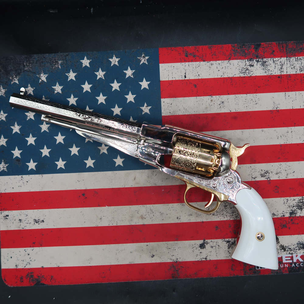 Pietta Remington 1858 Black Powder Revolver .44 Cal 8" General Custer-img-5