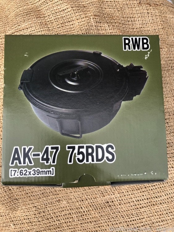 AK 7.62x39mm 75rd Drum Magazine AK-47 Draco Maadi Mak-90 WASR -img-1