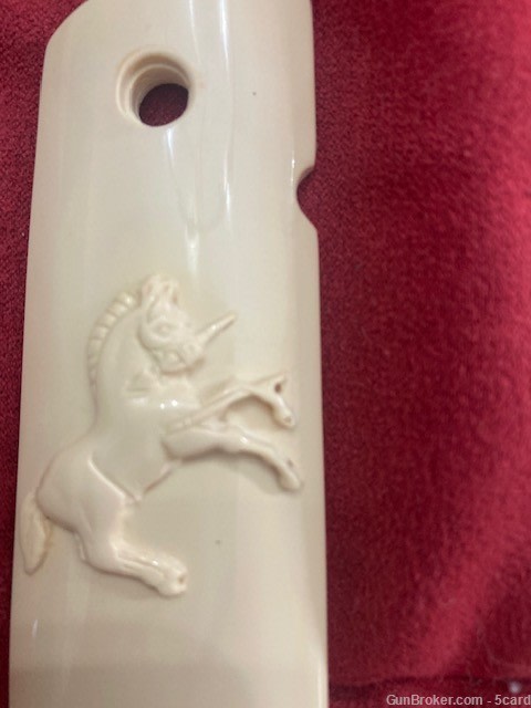 Colt 1911 and 1911 Clones Faux Ivory GRIPS with Carved 3d Rampant Colt-img-3